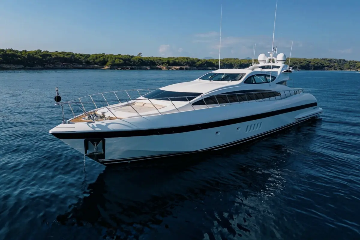 Mangusta 105, flybridge — Yacht Charter Saint-Tropez, Saint-Tropez. Mangusta 105 — 31m