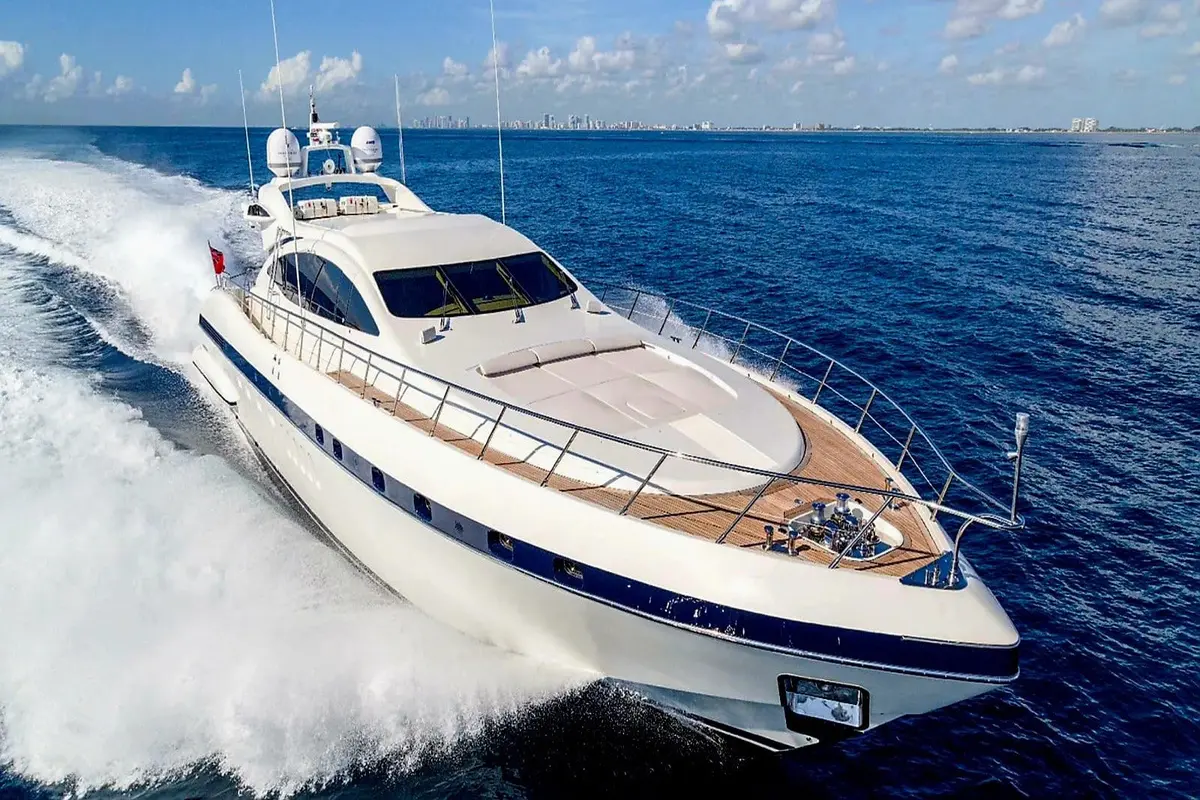 Mangusta 92, main deck — Yacht Charter Saint-Tropez, Saint-Tropez. A fast sport-yacht built for Cap Taillat mornings